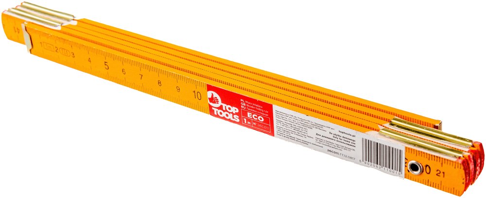 Складной деревянный метр 1 м, желтый Top Tools 26C011