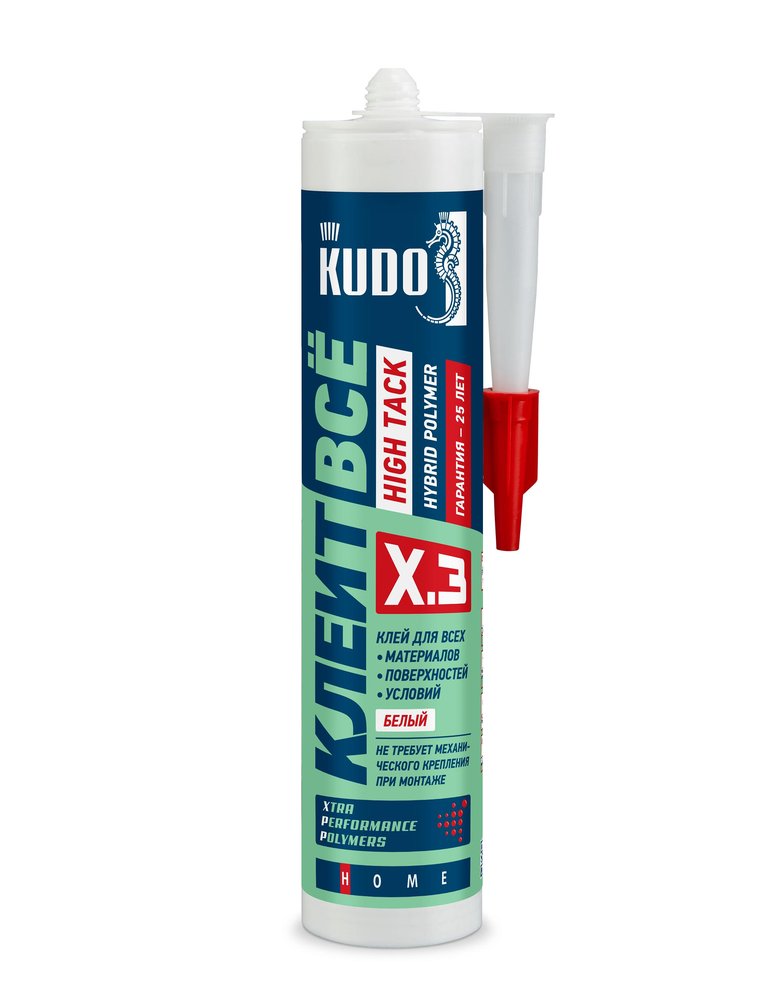 Клей KUDO Клеит Все HIGH TACK на основе гибридных полимеров, белый, 280 мл KX-3W