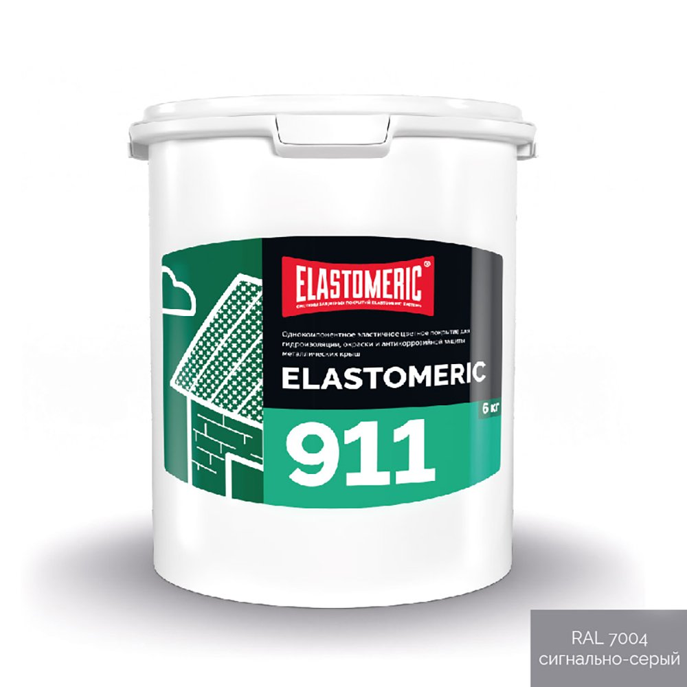 Мастика Elastomeric Systems для кровли акриловая 6кг серая elastomeric-911 7004003