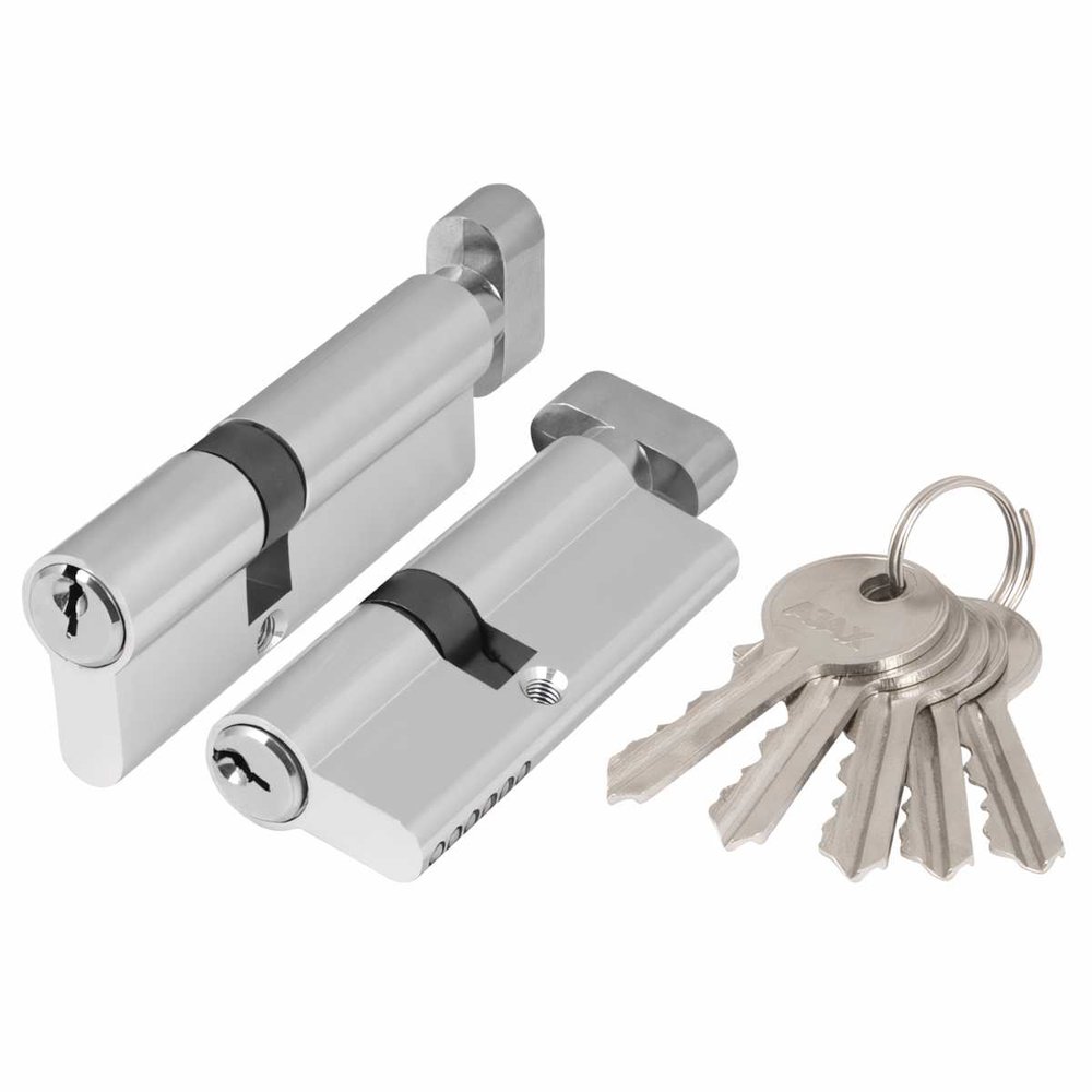 Цилиндровый механизм с вертушкой AJAX AX102/70 mm 30+10+30 CP хром 5 кл. 39843