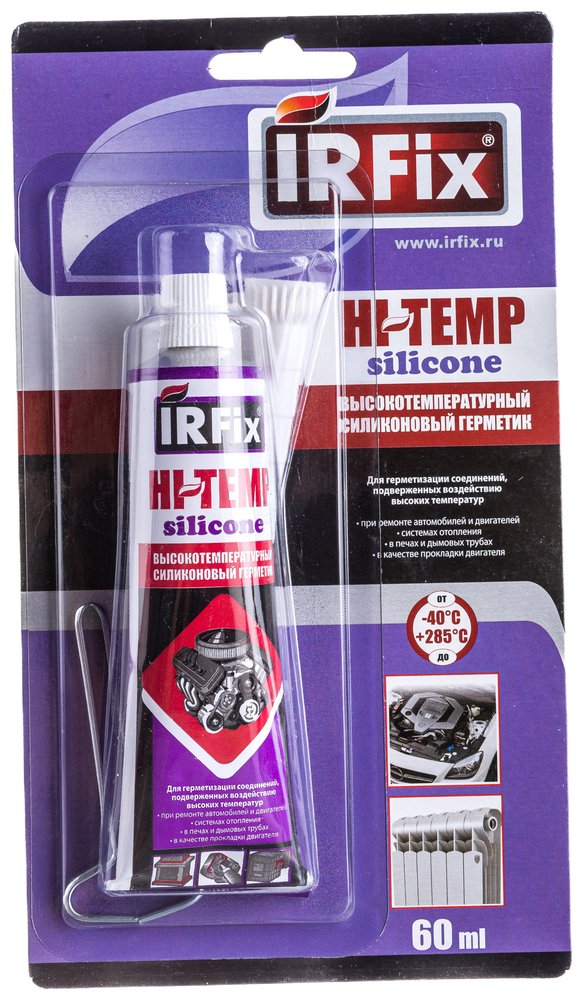 Высокотемпературный силиконовый герметик IRFIX HI-TEMP красный, 60 мл 20069
