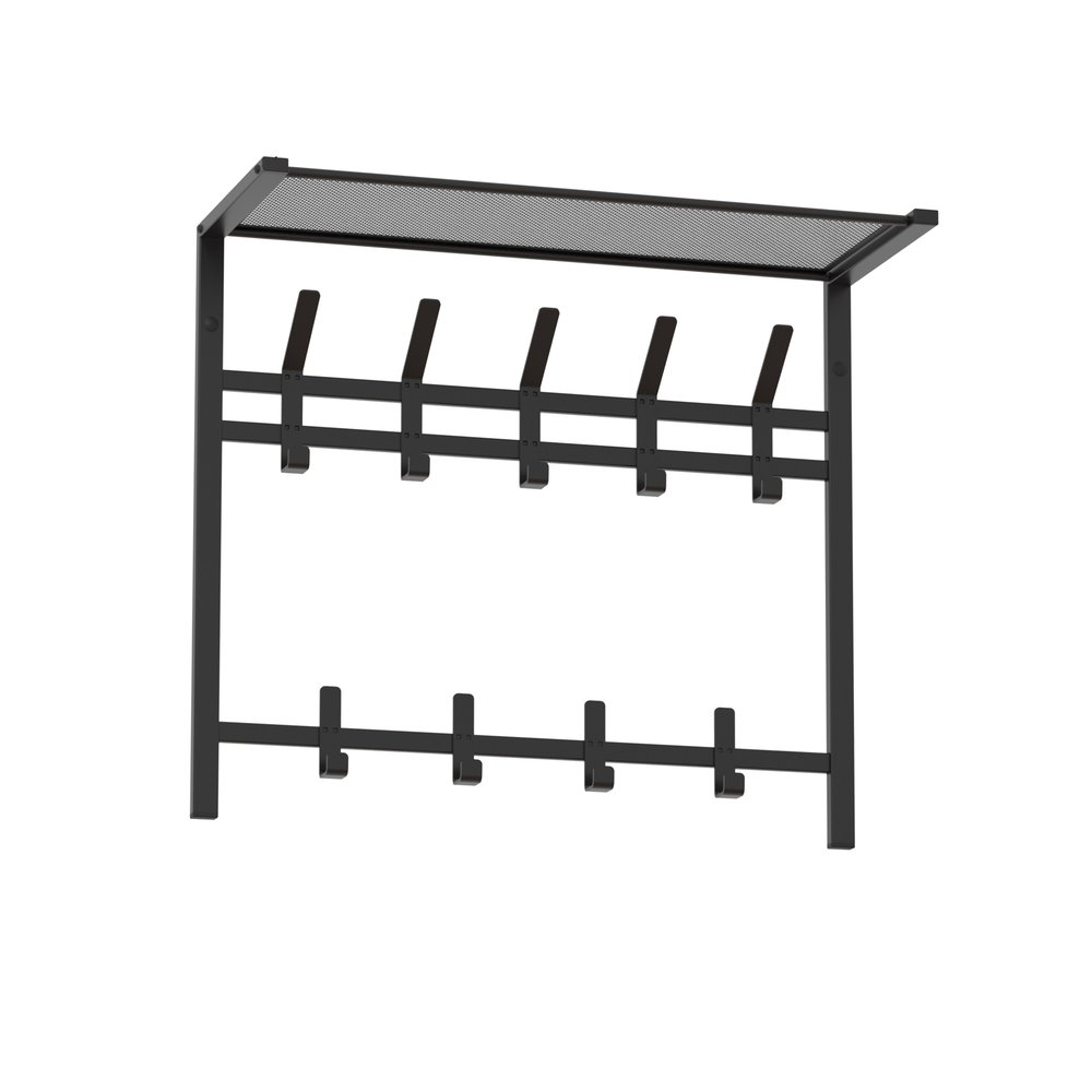 Вешалка ЗМИ с полкой 2-х ярусная Торонто 22, hanger with shelf черный ВСПТ22 Ч