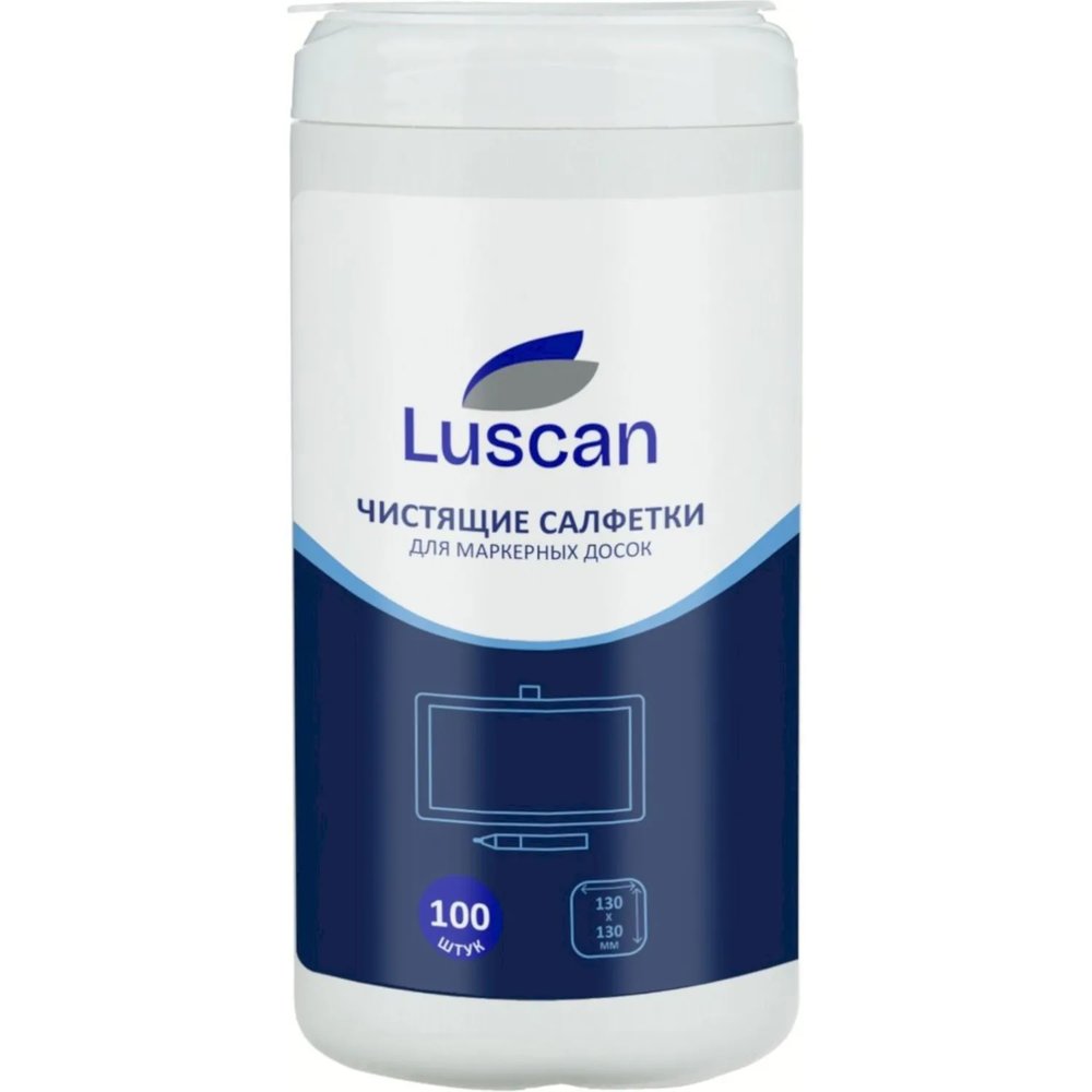 Салфетки для маркерных досок влажные Luscan 100шт, 130х130