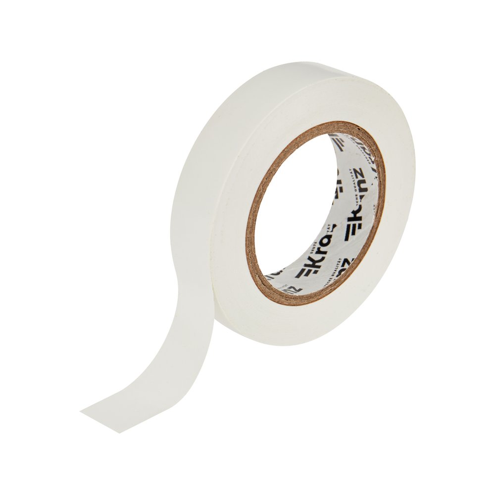 Изолента ПВХ KRANZ 0,13х15 мм, 20 м, белая KR-09-2601