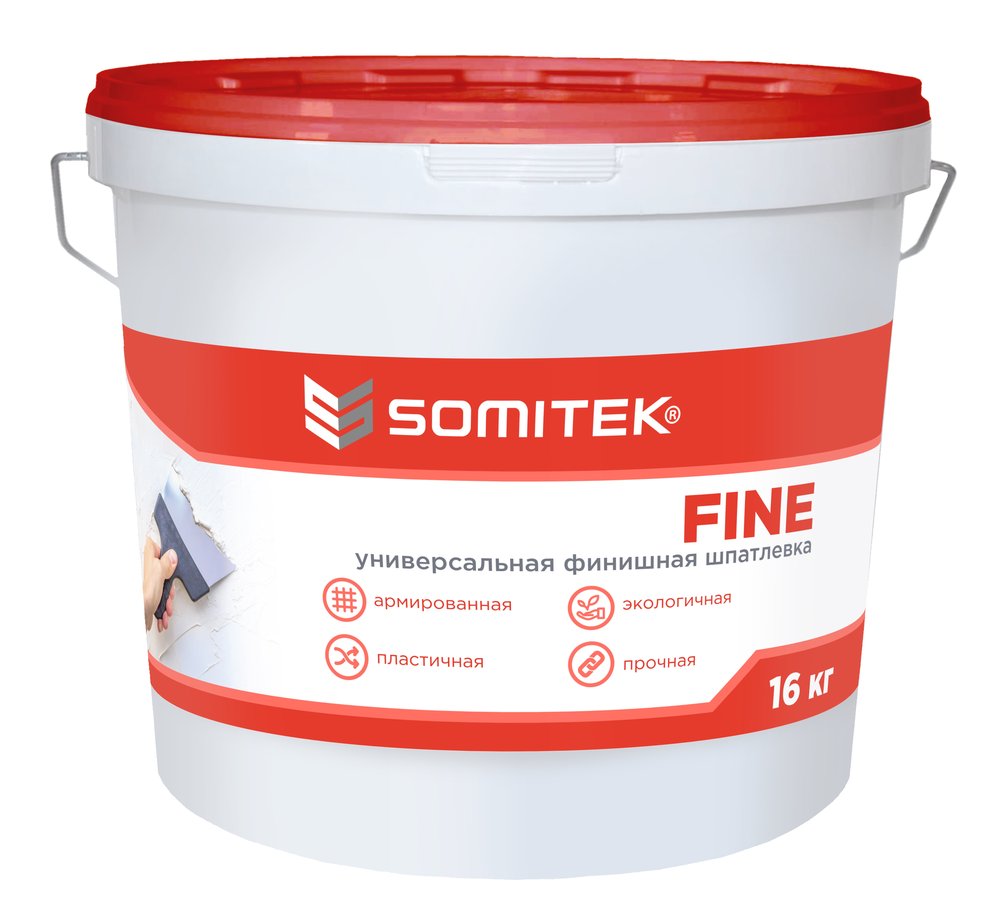 Универсальная финишная шпатлевка SOMITEK FINE 16 кг 36001