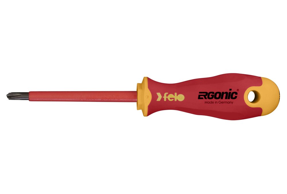 Диэлектрическая крестовая отвертка Felo Ergonic +/- H 2X 100 41620390