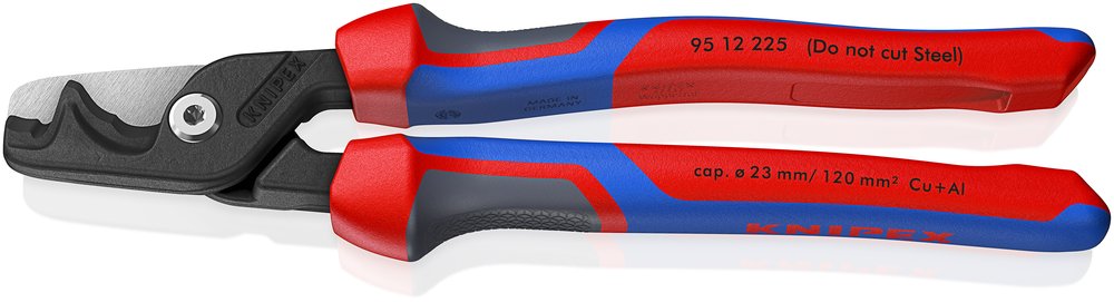 Кабелерез Knipex StepCut XL ступенчатый рез, Ø 23 мм, длина 225 мм, фосфатированный, 2-комп ручки KN-9512225