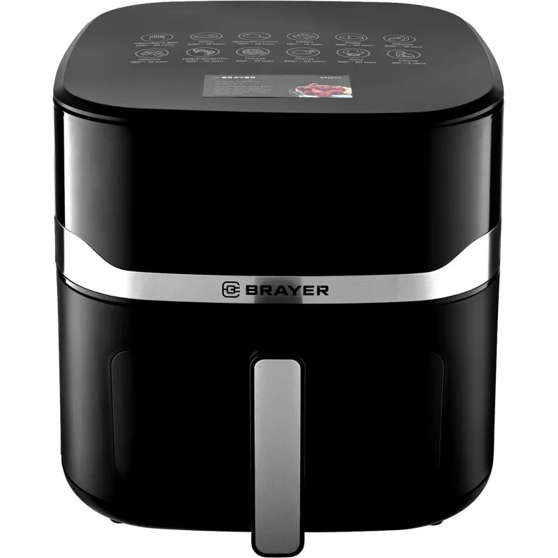 Аэрогриль BRAYER 2040BR,1800Вт,10л,t.200С,съем.реш,таймер,LCD-дисп,12прогр