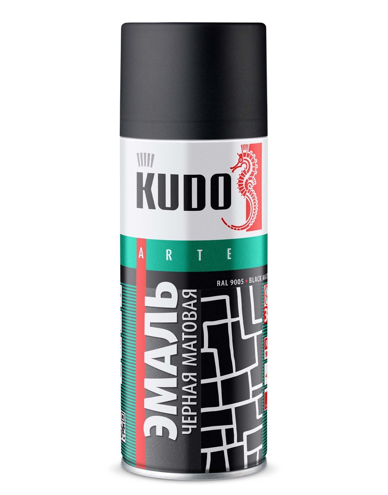 Универсальная черная матовая эмаль KUDO 0.52 л KU-1102