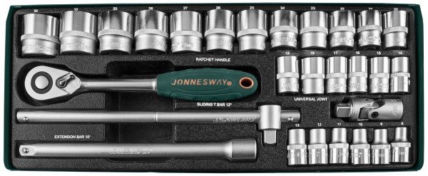 Набор торцевых головок 1/2'DR 8-34 мм Jonnesway S04H4728S