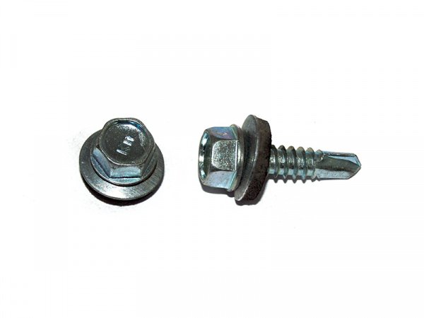 Кровельный саморез Kenner цинк, с шайбой EPDM, 5,5x19, фасовка 300 шт. ск5519ф