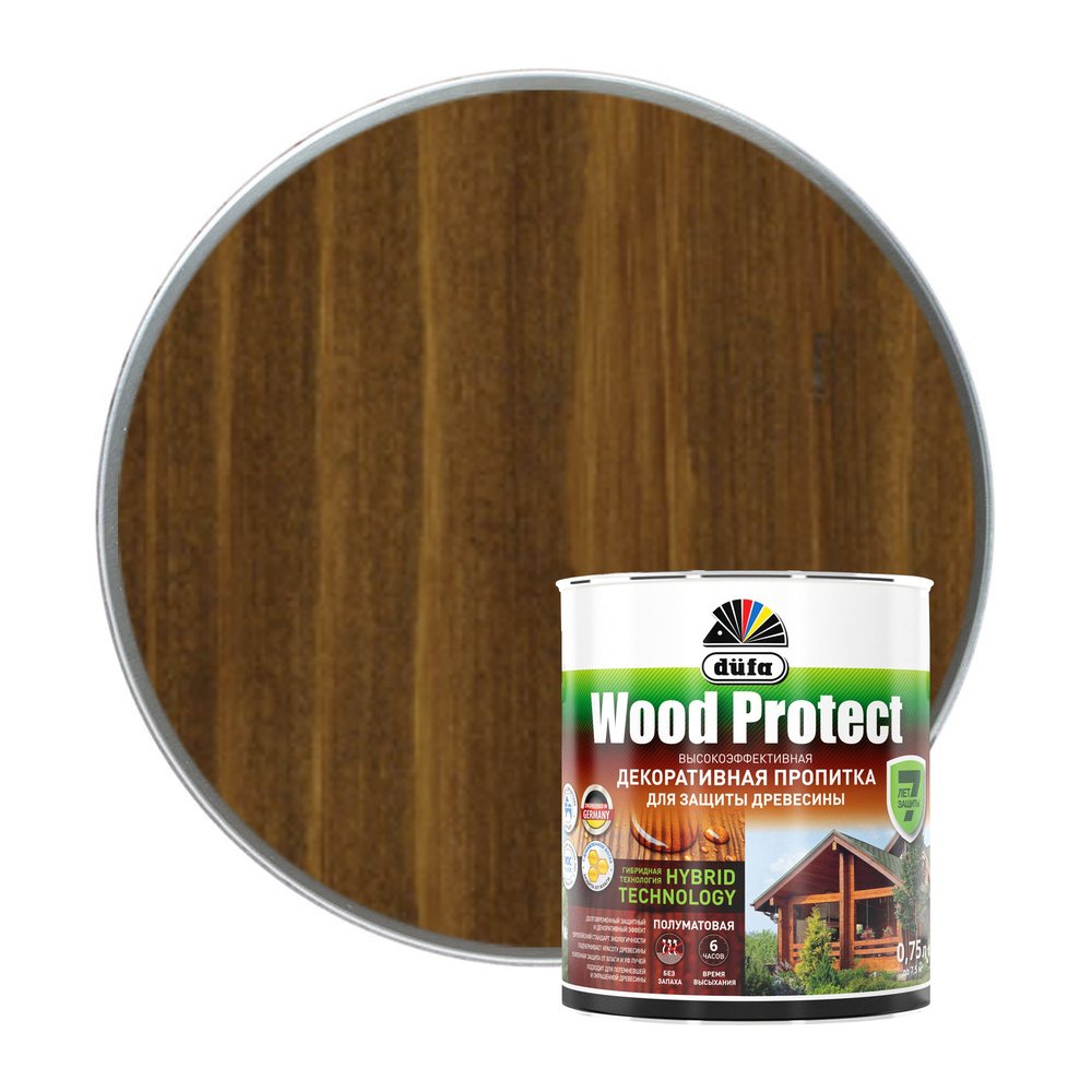 Пропитка для защиты древесины Dufa Wood Protect орех 750 мл МП000015766