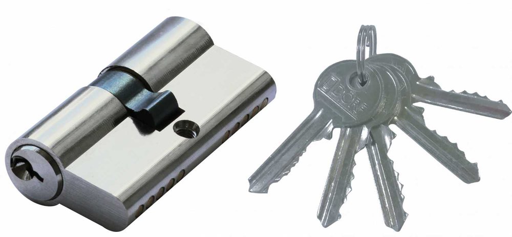 Цилиндр замка DORF ECONOMY ключ/ключ, английский, никель, 30-30, блистер DORF_ECO_60(30x30)_k_k_бл