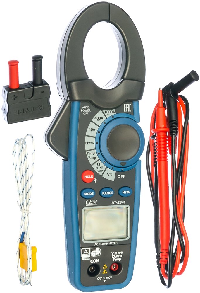 Токовые клещи с датчиком температуры СЕМ DT-3341 480380