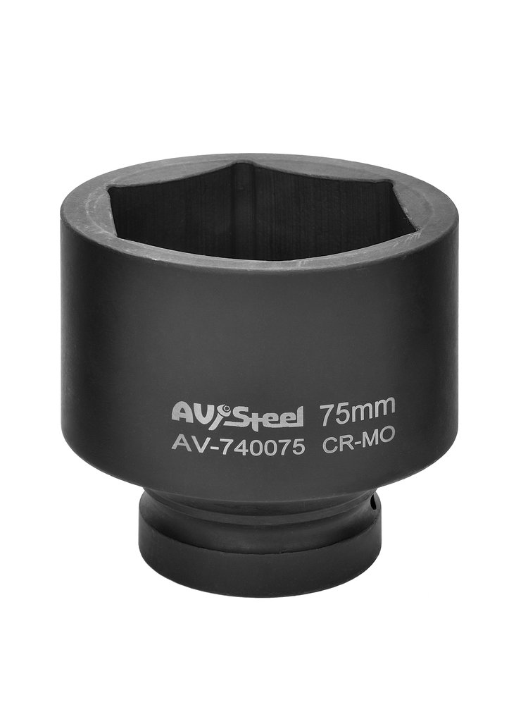 Головка ударная шестигранная (75 мм, 1DR) AV Steel AV-740075