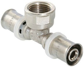 Тройник пресс с переходом на внутреннюю резьбу 16х1/2х16 Valtec VTm.232.N.160416