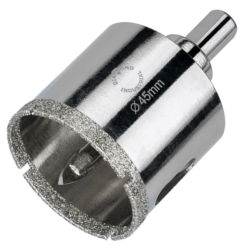 Коронка алмазная по керамограниту и керамике с центрирующим сверлом 45 мм Diamond Industrial DIDCSC045