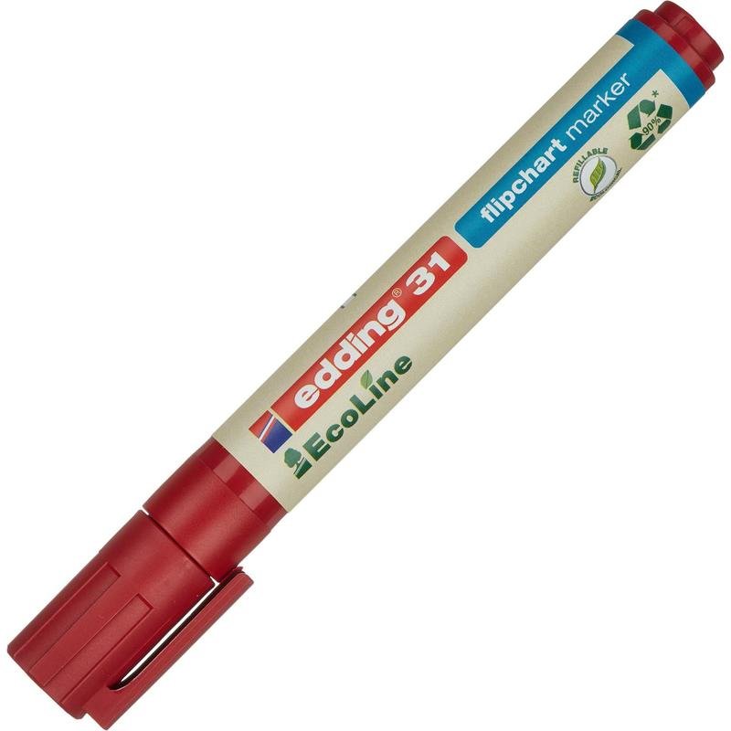 Маркер для бумаги для флипчартов EDDING 31/2 ecoline красный, 1.5-3 мм 1183272