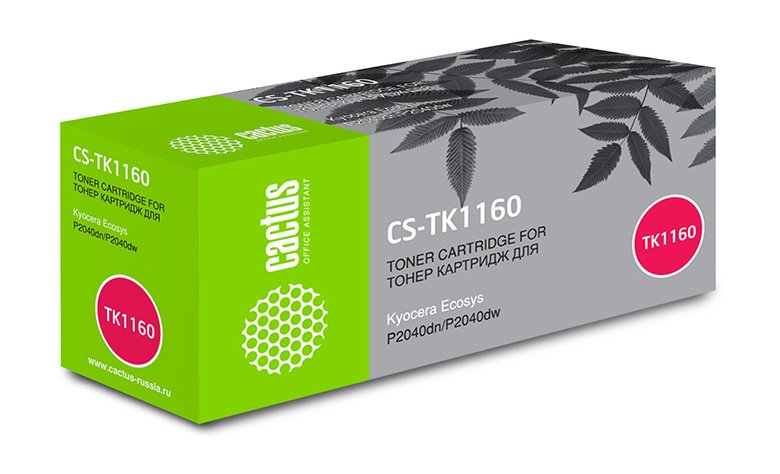 Лазерный картридж Cactus tk-1160 черный, 7200 страниц, для kyocera ecosys p2040dn/p2040dw CS-TK1160 1000128