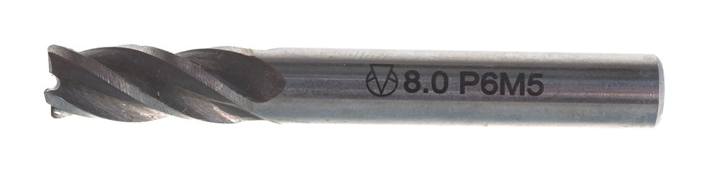 Фреза концевая (8х63х19 мм, Р6М5, 4 перая, ц/х) GRIFF a300037