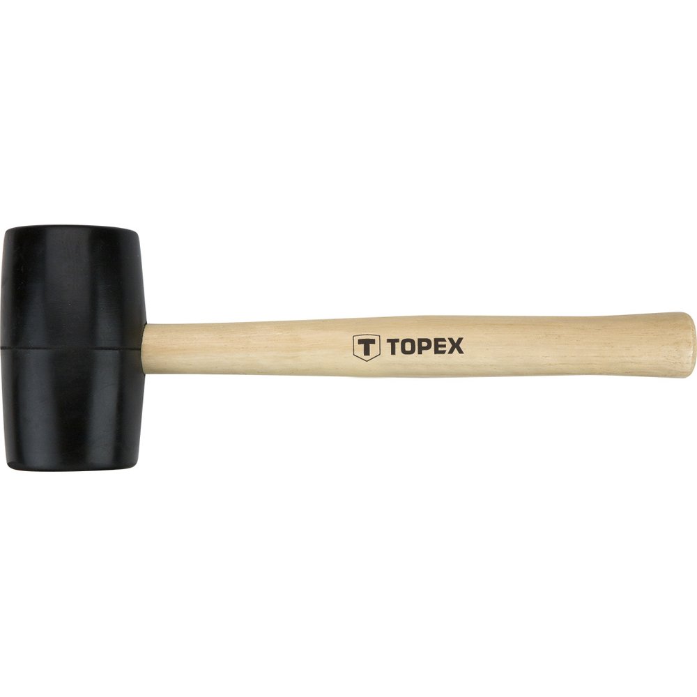 Резиновая киянка TOPEX с деревянной рукояткой 50 мм, 340 г 02A343