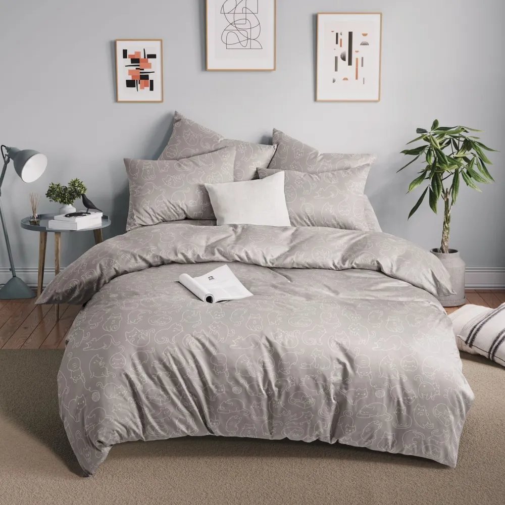 Комплект постельного белья Guten Morgen бязь, рис.1151, Cuties, 1.5 спальный, с наволочкой 70x70 см GMБ-1151-143-150-70