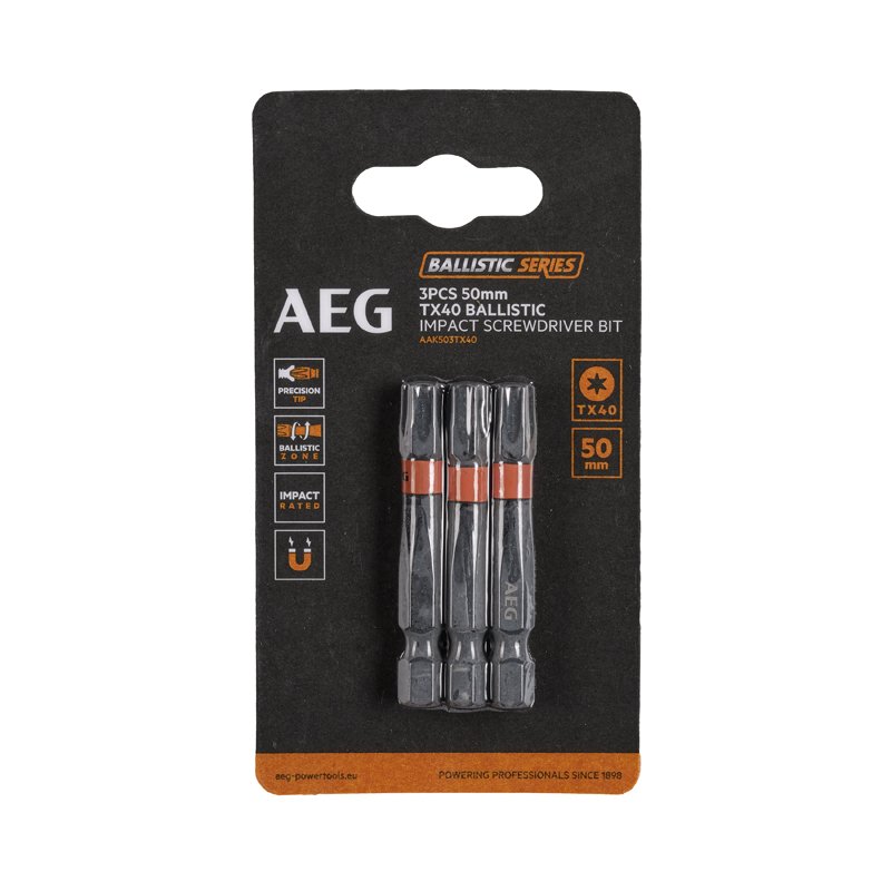 Биты ударные AAK503TX40 (3 шт, TX40, 50 мм) AEG 4932479190