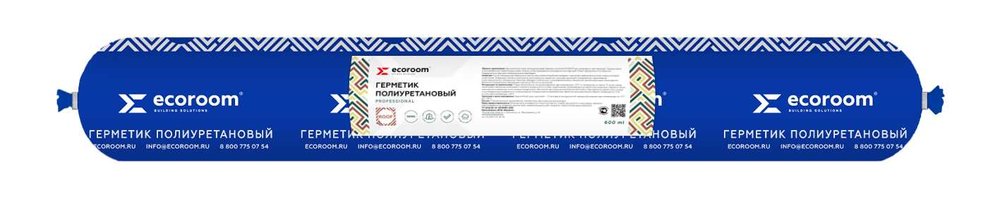 Полиуретановый герметик для кровли ECOROOM PU ROOF серый, 600 мл, 12 шт. E-Puгер-3678/12