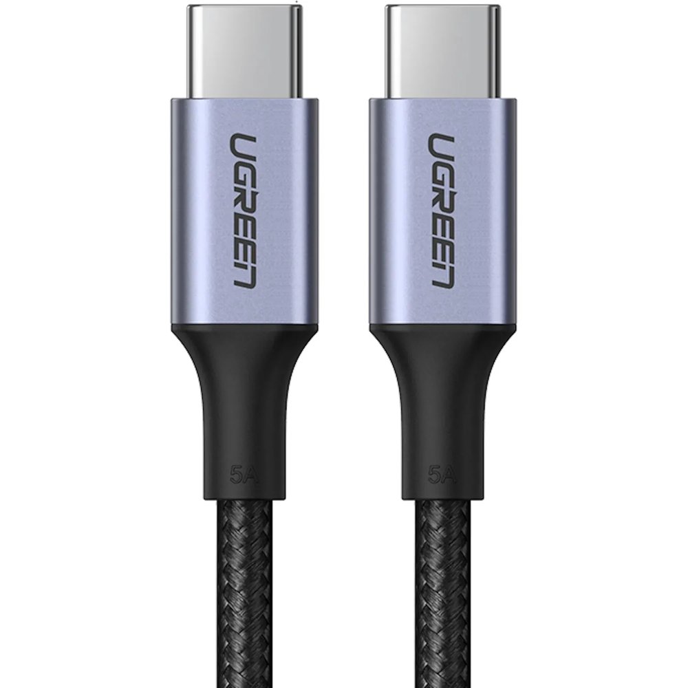 Кабель UGREEN USB C PD 100 Вт, в оплетке, черный. 1м (70427)