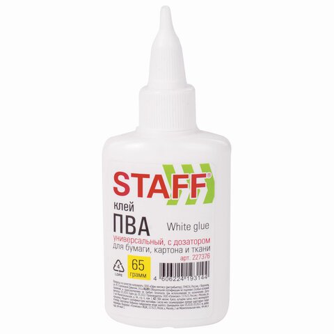 Клей ПВА с дозатором 65 г. Basic Staff 60 шт 227376