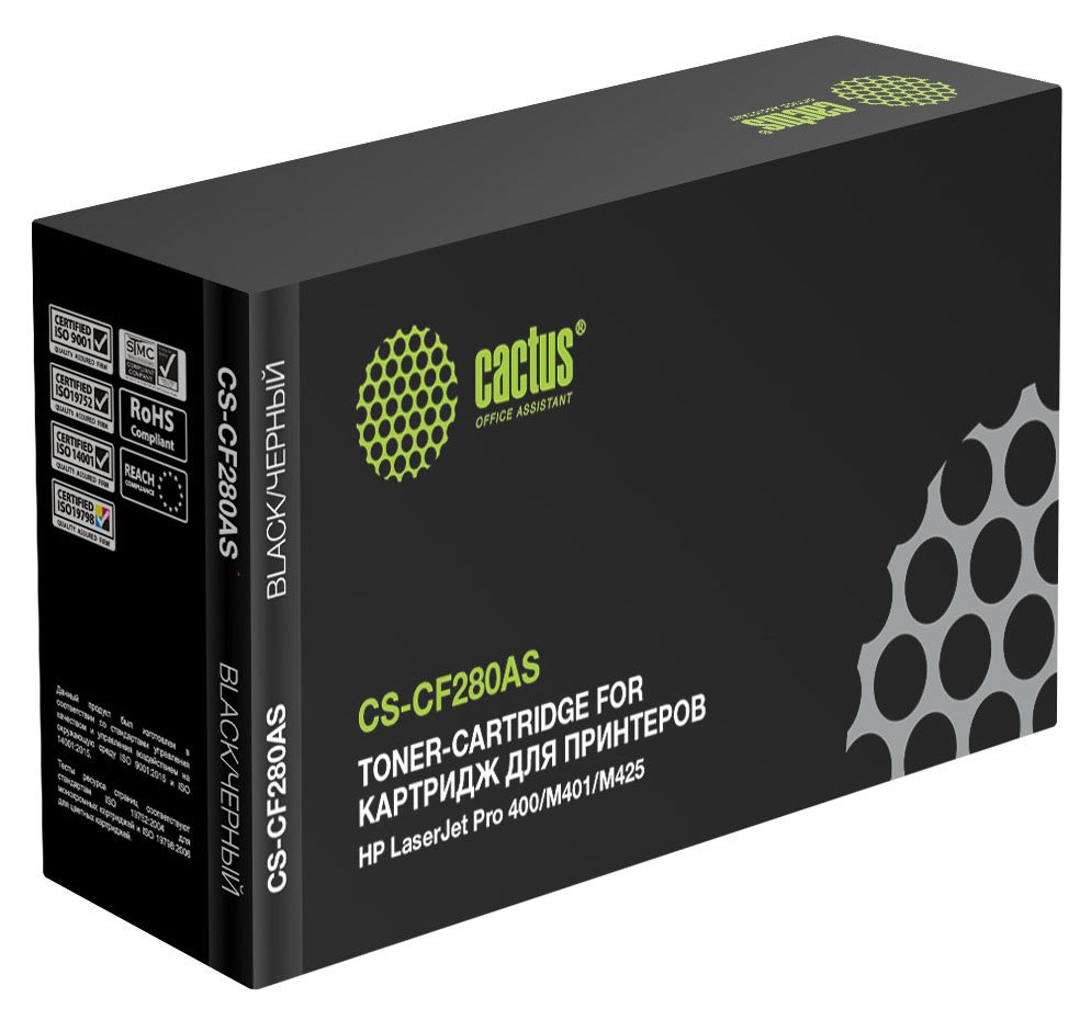 Картридж лазерный CS-CF280AS CF280A черный (2700стр.) для HP LJ Pro 400/M401/M425 Cactus 934738