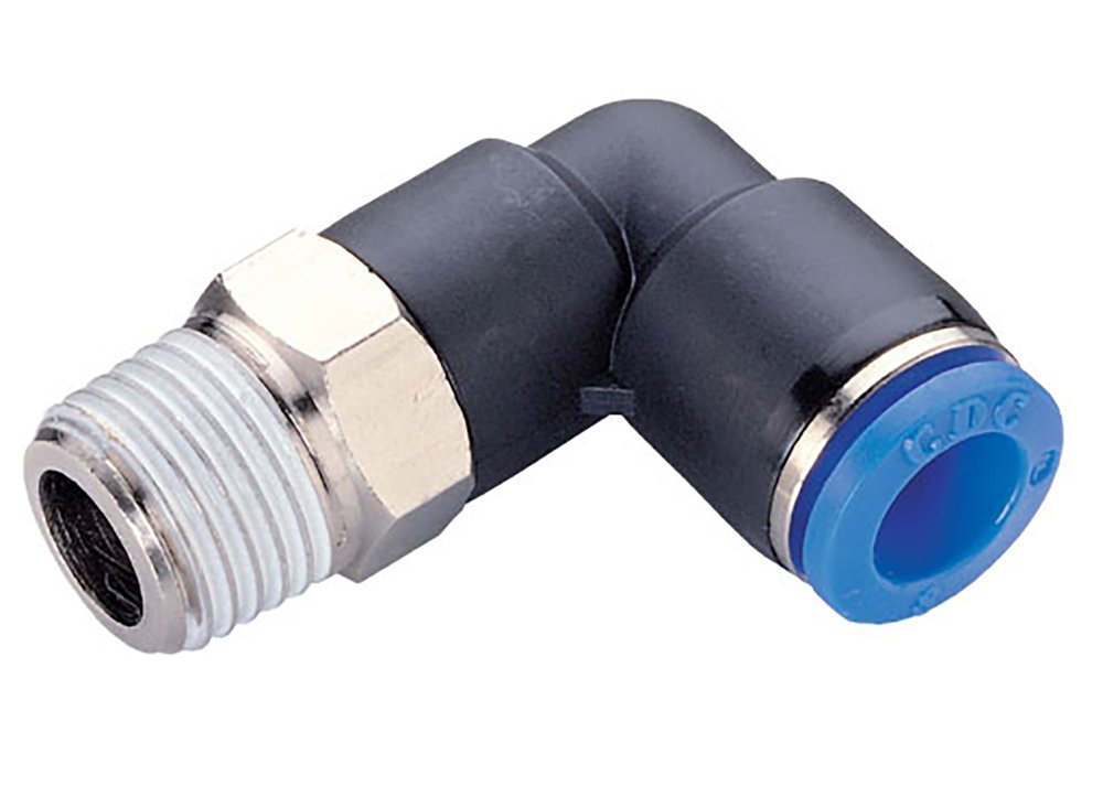 Фитинг L-образный 12 мм с наружной металлической резьбой R1/4' CDC Pneumatics PL 1202