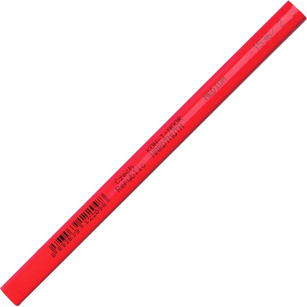 Карандаш чернографитный KOH-I-NOOR СТОЛЯРНЫЙ HB красный корп.153600200177