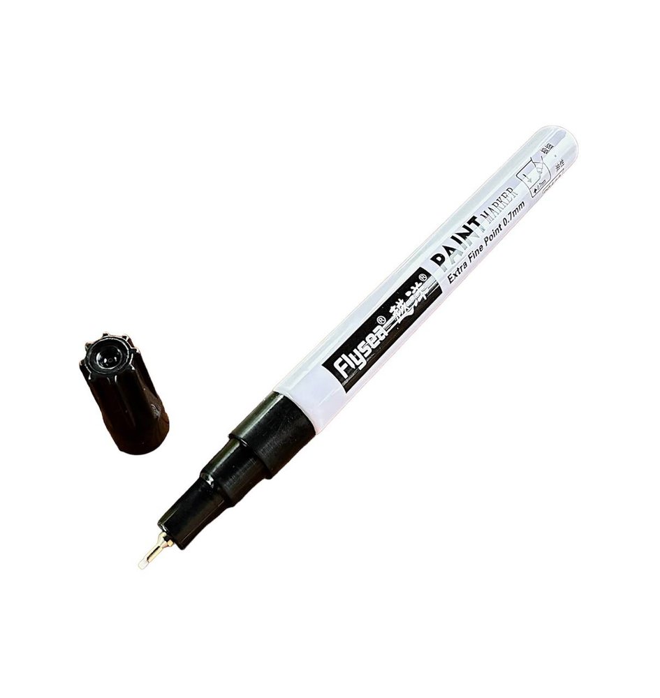 Маркер для маркировки кабеля и проводов FLYSEA Paint Marker с тонким наконечником 0,7 мм, черный FS-119-black