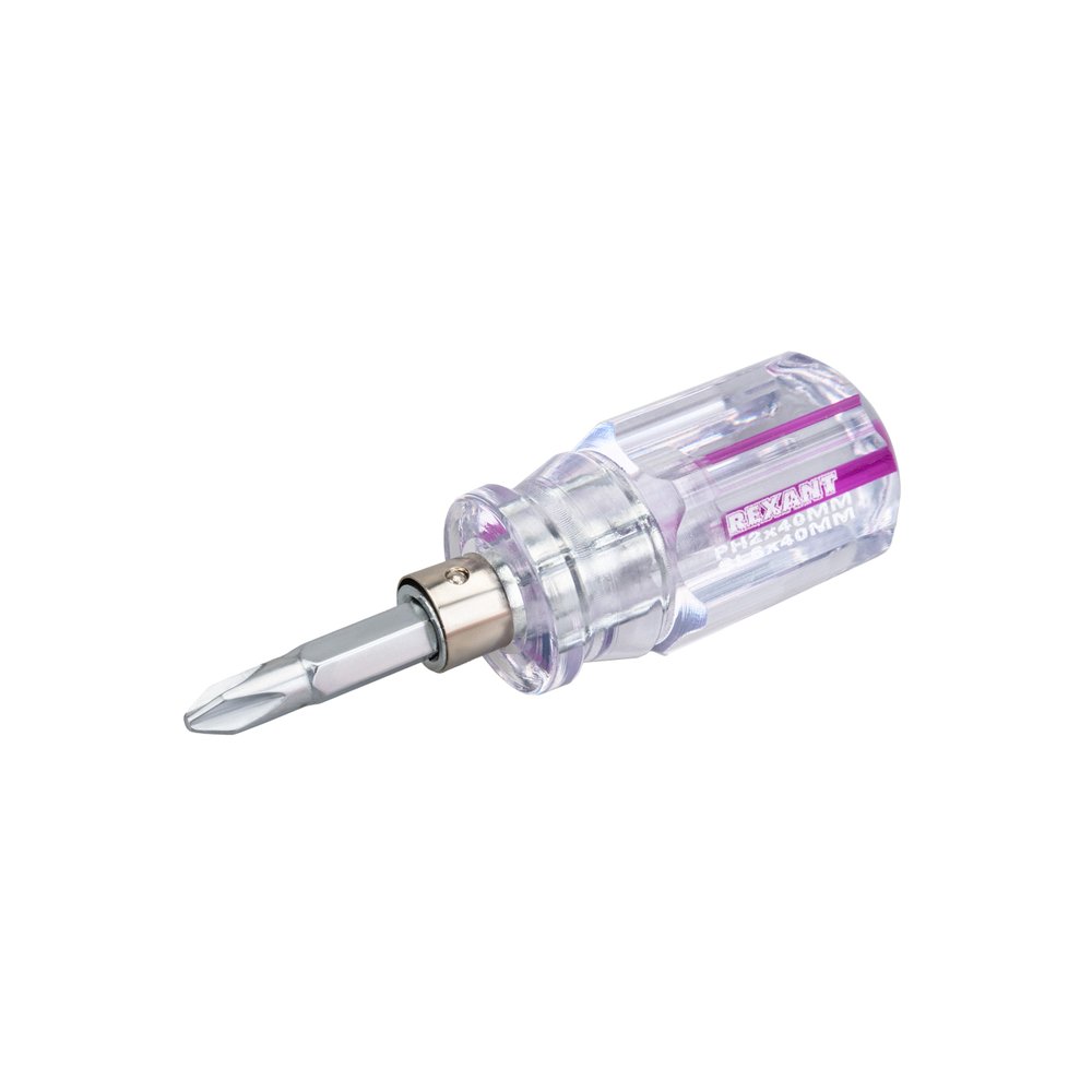 Комбинированная отвертка REXANT двухсторонний стержень PH2/SL6, 40 мм 12-4743