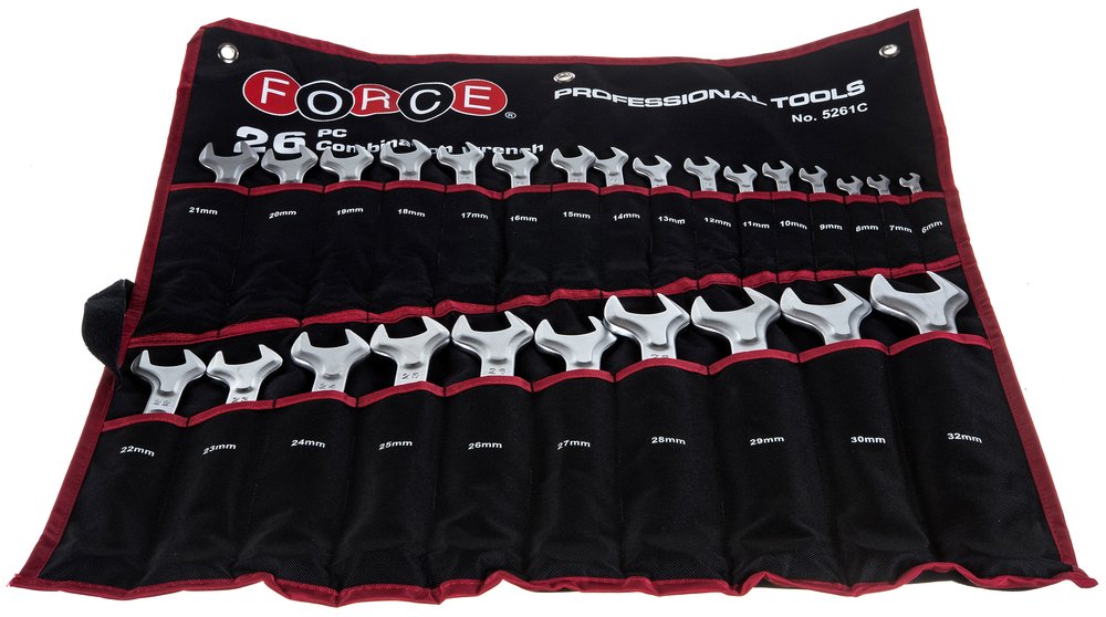 Набор комбинированных гаечных ключей 26 предметов FORCE 5261C