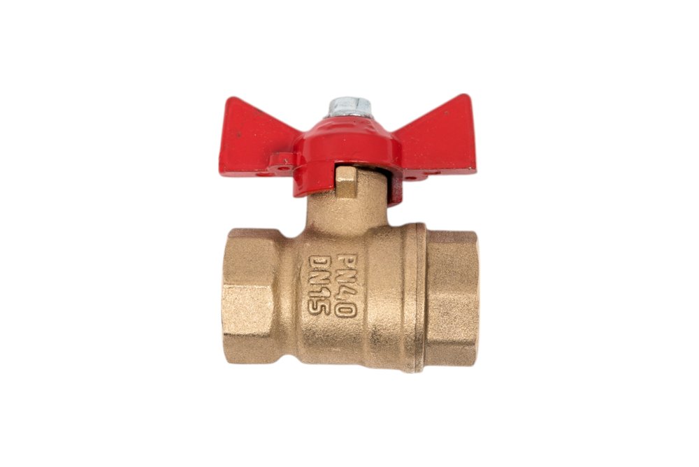 Кран шаровой Valfex N/P59 бирка для воды, 1/2' ВР/ВР, ручка-бабочка, латунный 11Б27фт1М, 96/24 VF.217.LB1.012.N/P59.Bir