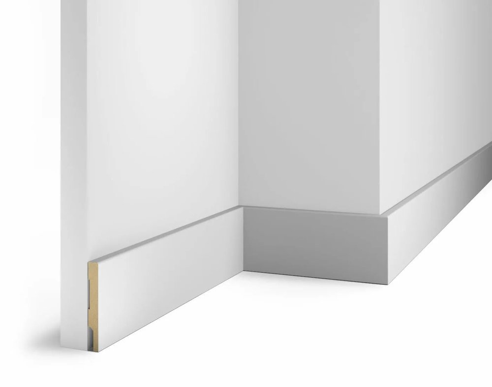 Плинтус COSCA DECOR AP72 под покраску, белый, 75x10x2400 мм, МДФ СПБ098260