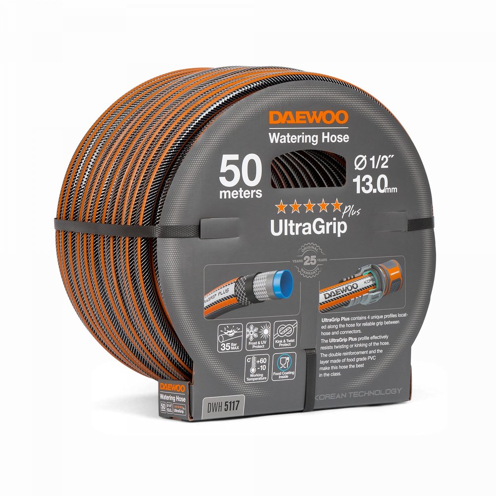 Шланг DAEWOO UltraGrip Plus, 1/2', 13 мм, 50 м DWH 5117