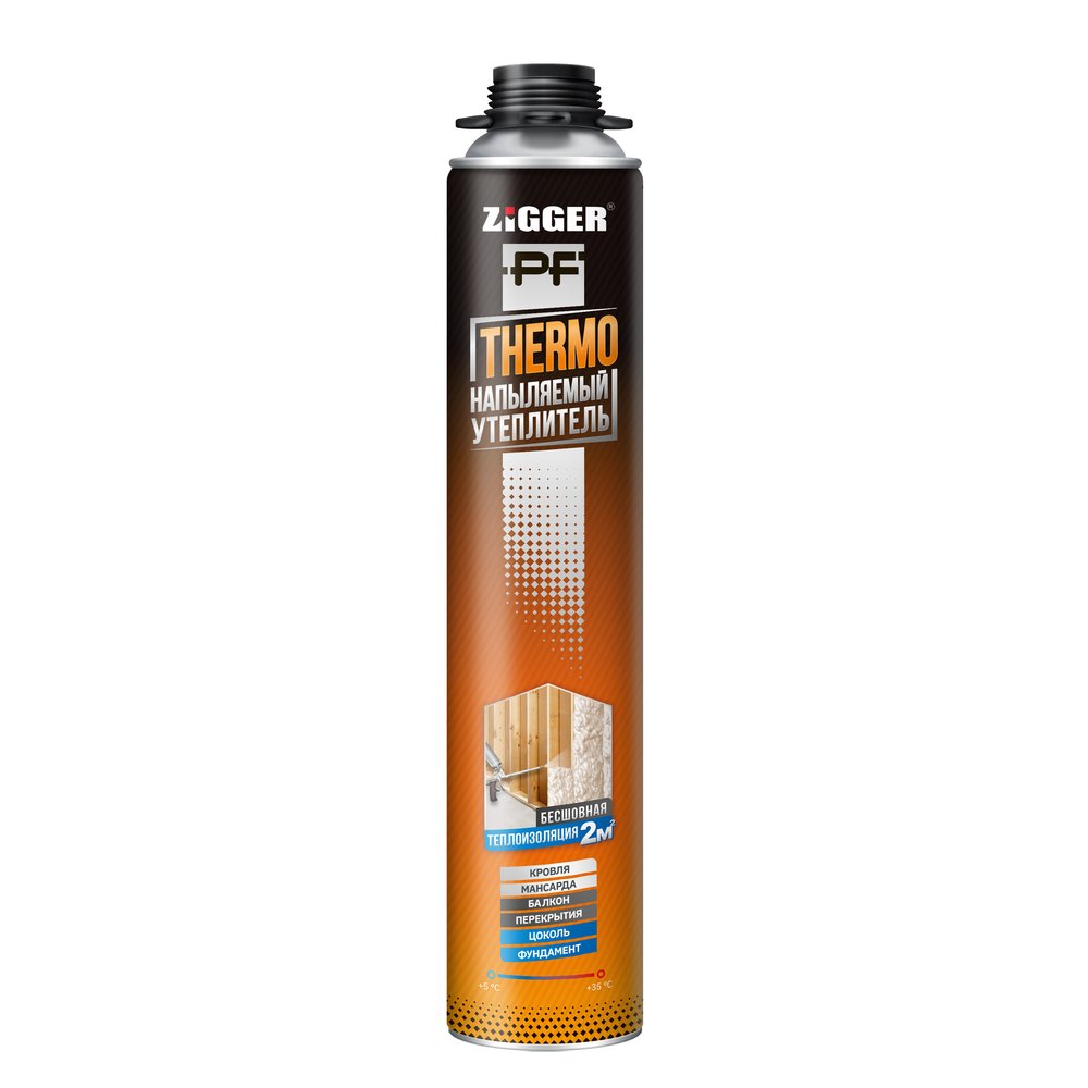 Напыляемый утеплитель ZIGGER THERMO проф. 870мл/940г 01-03-44