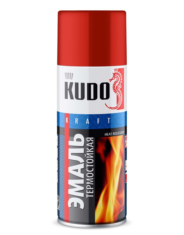 Эмаль термостойкая KUDO красная 0.52 л KU-5005