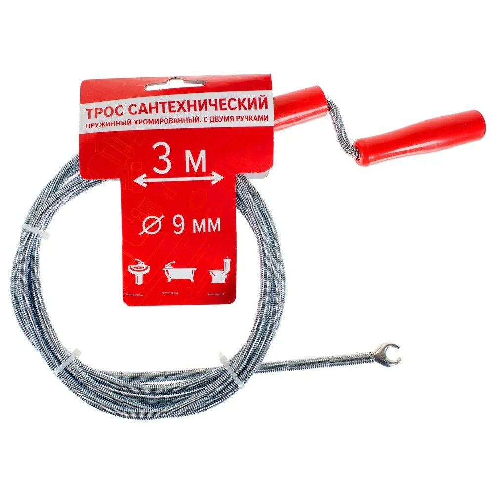 Хромированный трос РОСТерм с двумя ручками 11 см, 9 ммх3 м Cab9x3 Cab9x3