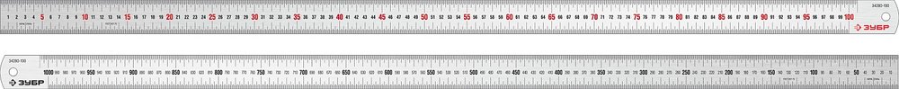 Про-100 Усиленная нержавеющая линейка 1,0 м ЗУБР 34280-100