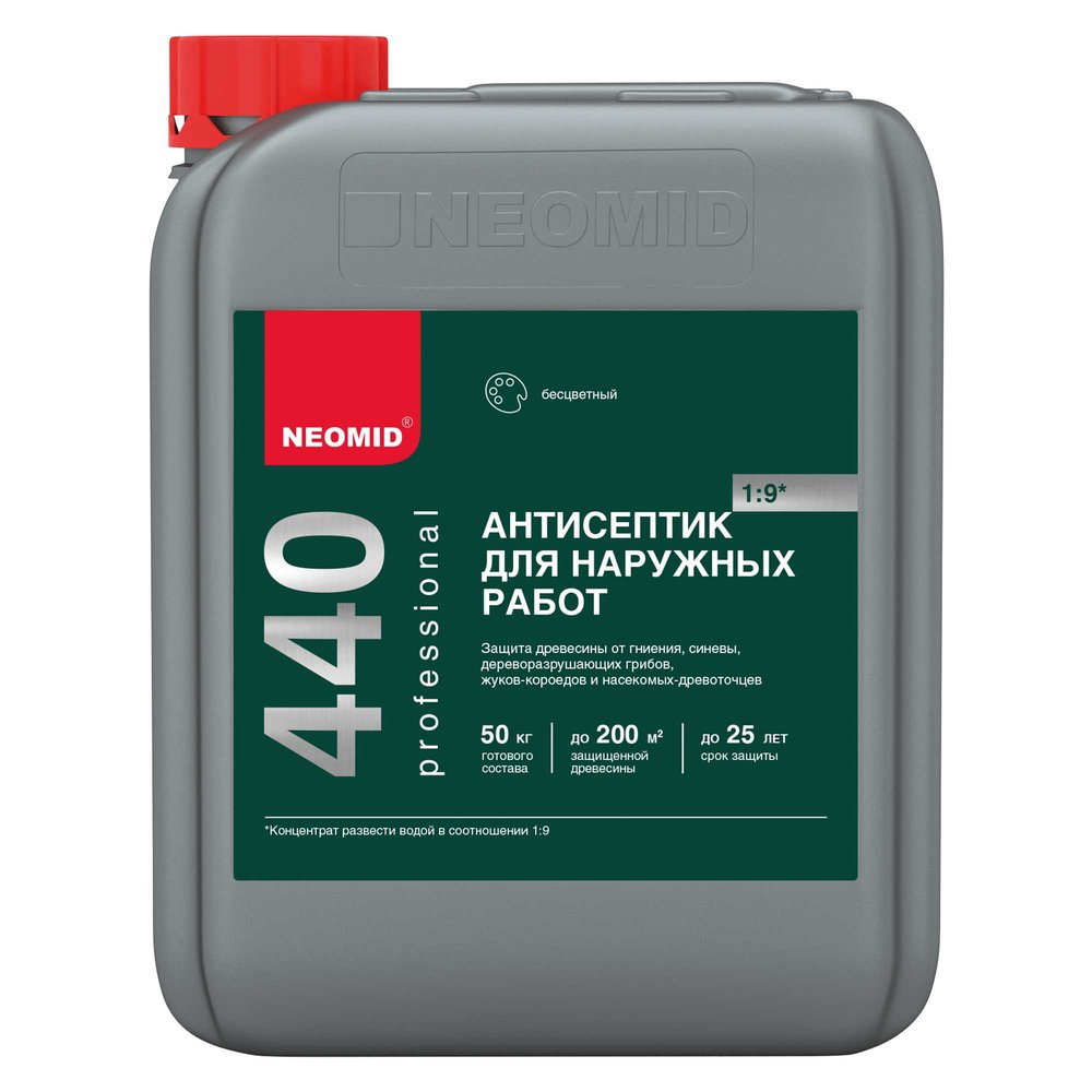 Деревозащитный состав для наружных работ Neomid 440 eco /5 л./-Н-440Е-5/к1:9