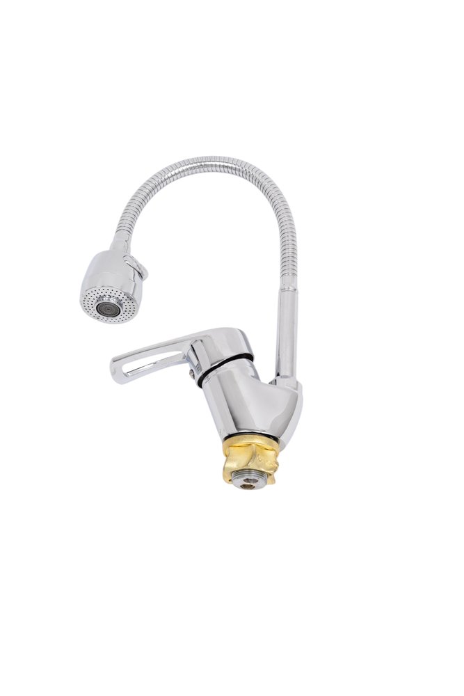 Смеситель для кухни G-lauf с гибким гофрированным изливом, хром 8G4-E181