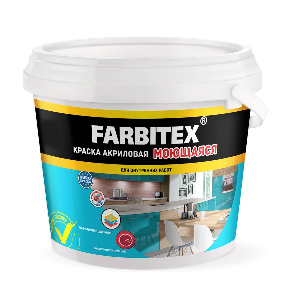 Акриловая краска FARBITEX (моющаяся, 25 кг) 4300004282