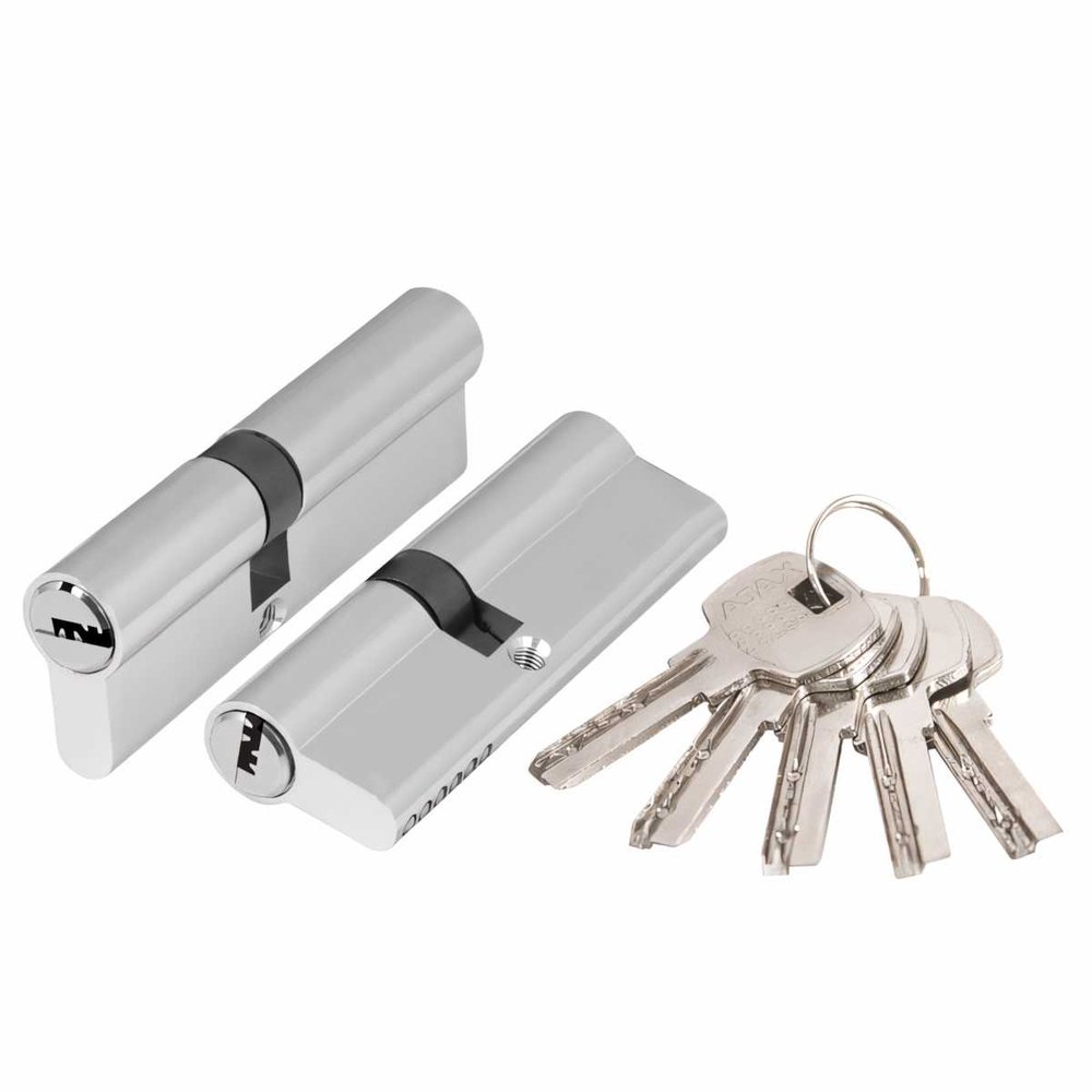 Цилиндровый механизм AJAX AX200/90 mm 40+10+40 CP хром 5 кл. 40215