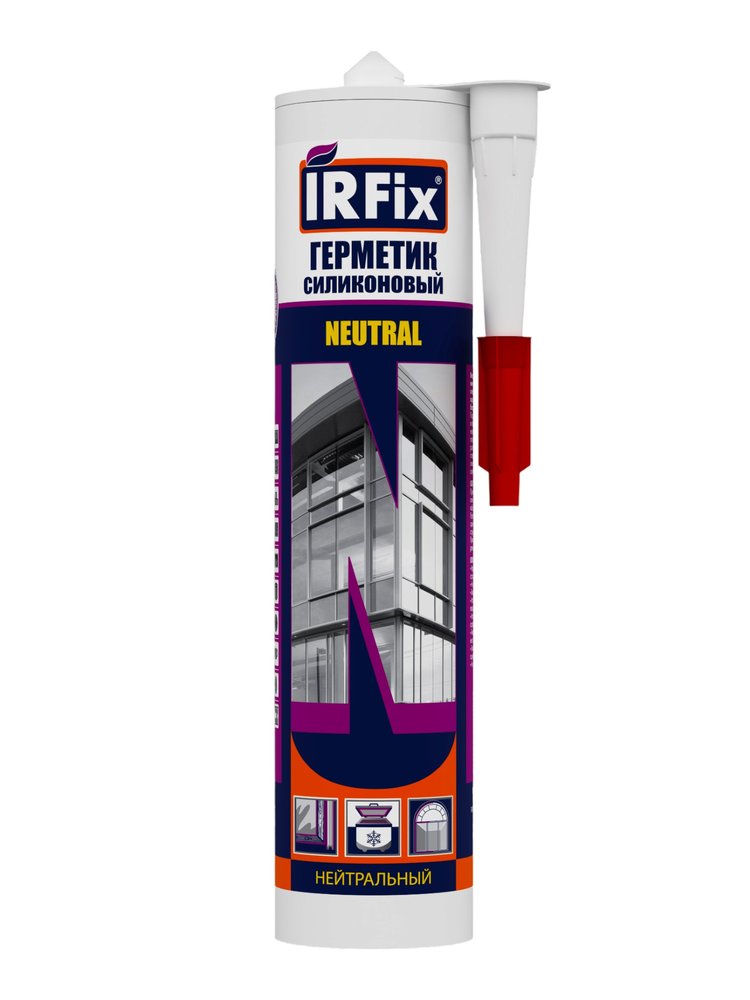 Силиконовый нейтральный герметик IRFIX Neutral бесцветный 310 мл 20018
