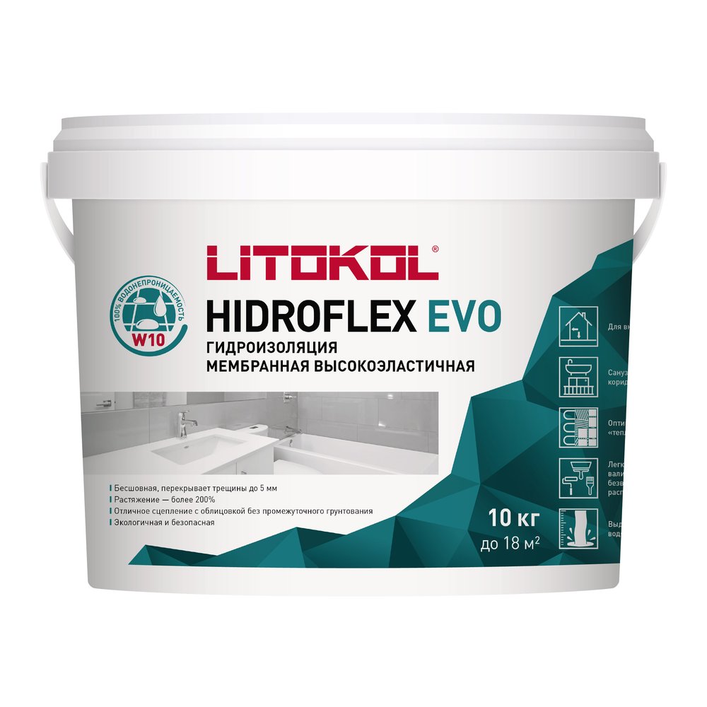 Мастика LITOKOL HIDROFLEX-гидроизол, 10 кг bucket 482570003