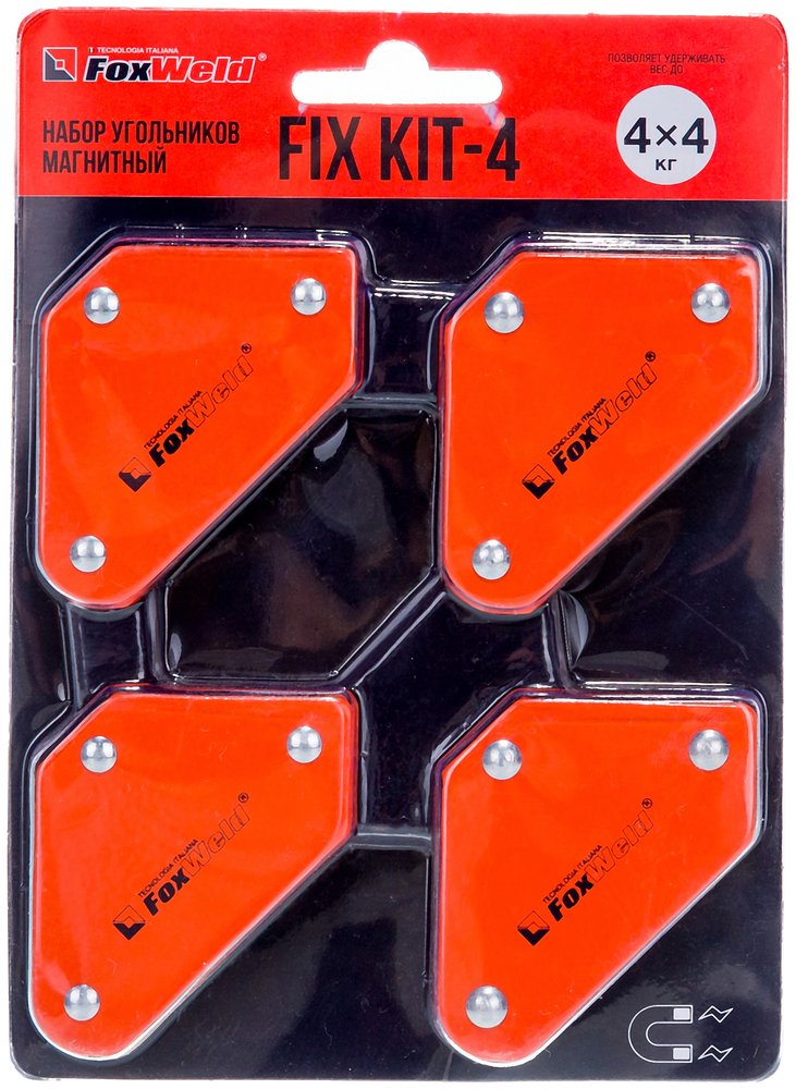Набор угольников магнитных FIX KIT-4 4 шт., 45/90/135 град, усилие 4х4 кг Foxweld 5391